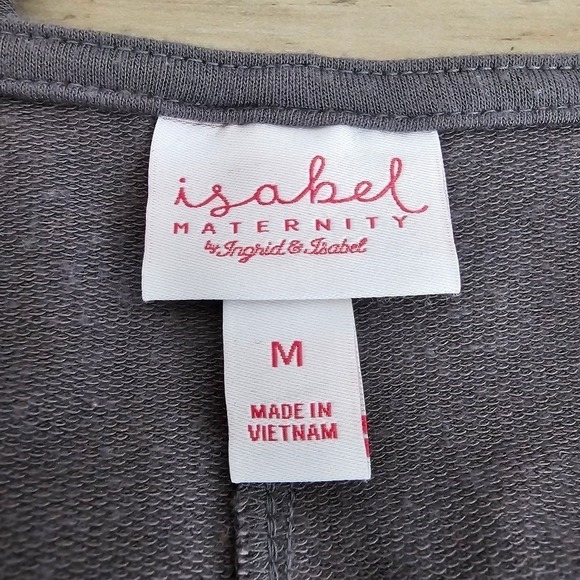 Isabel Maternity Tank Top Womens Medium Gray Sleeveless Crossover Blouse Soft - Picture 7 of 10